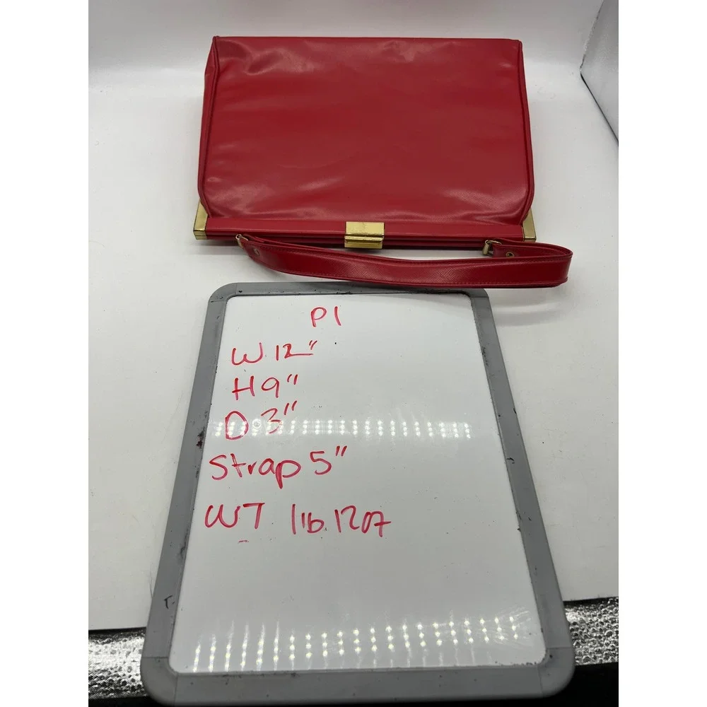 Theodor California‎ Vintage Handbag Red Mod Retro Rockabilly Faux Leather Medium